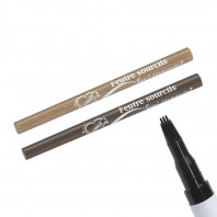 Feutre sourcils pinceau trident brun et châtain