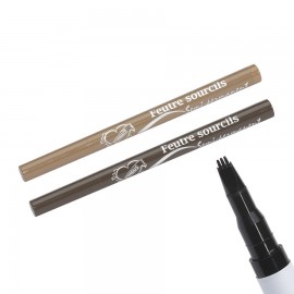 Feutre sourcils pinceau trident brun et châtain